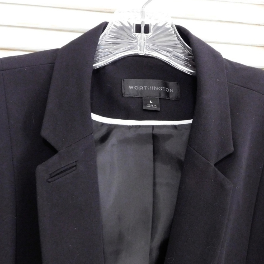 WORTHINGTON BLACK 2 PIECE LINED SKIRT SUIT - Picture 5 of 8